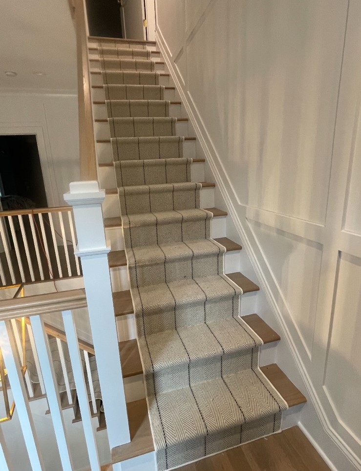 Custom Stair Runner Installation